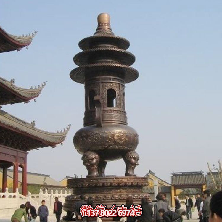 精美鑄銅大型寶蓋香爐，祈福燒香進(jìn)寶