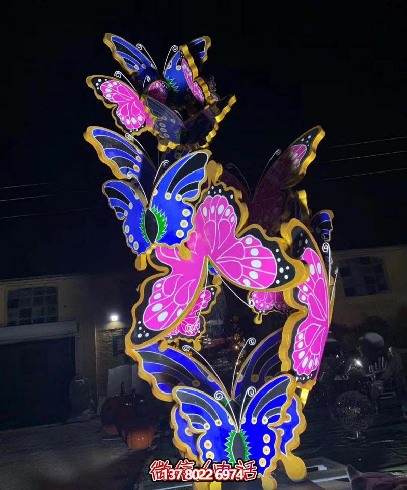 玻璃鋼蝴蝶雕塑，彩繪操場裝飾