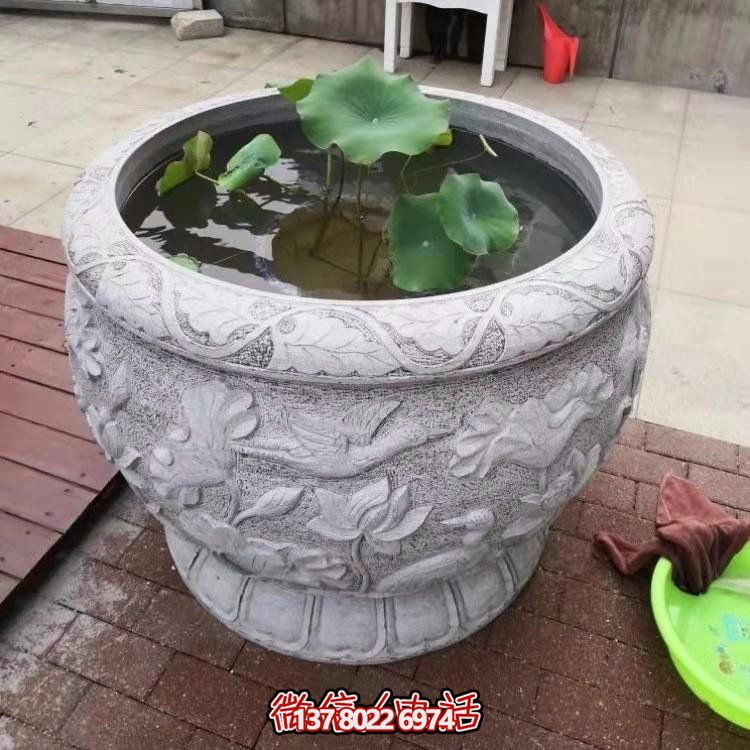 精美絕倫，濃濃古典風(fēng)情歐式別墅大理石浮雕魚缸擺件