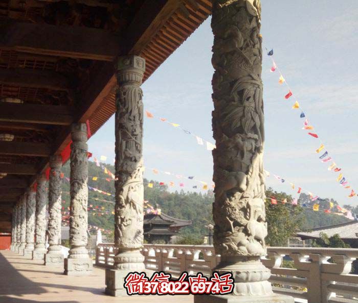 傳承古典藝術(shù)，精美石雕龍柱漢白玉浮雕