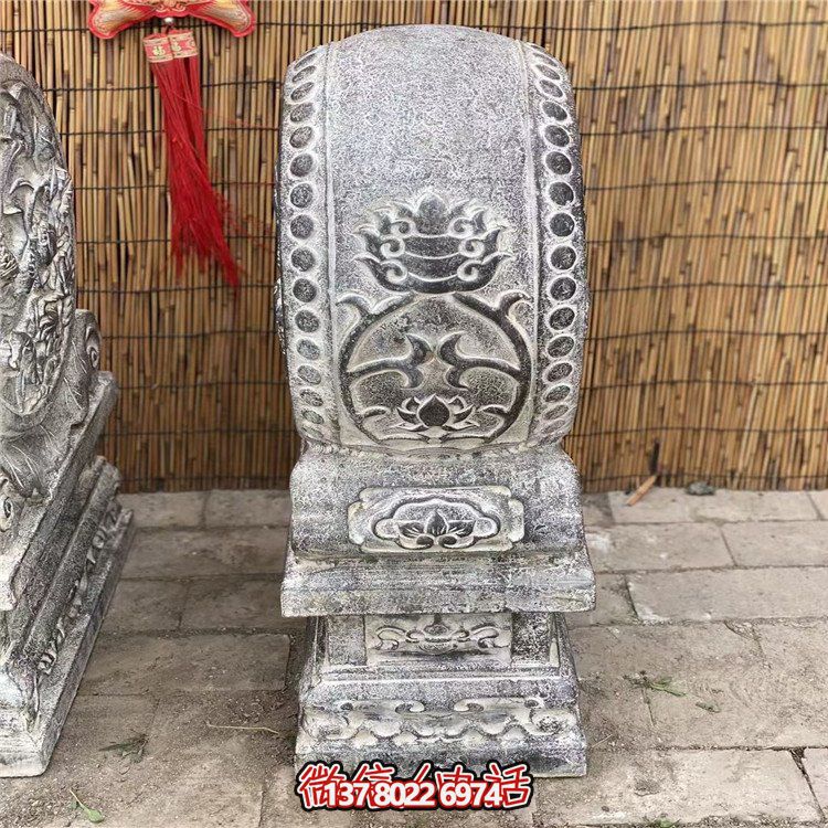青石石雕抱鼓，點(diǎn)綴園林之美