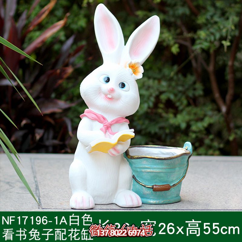 玻璃鋼兔子雕塑，為公園增色