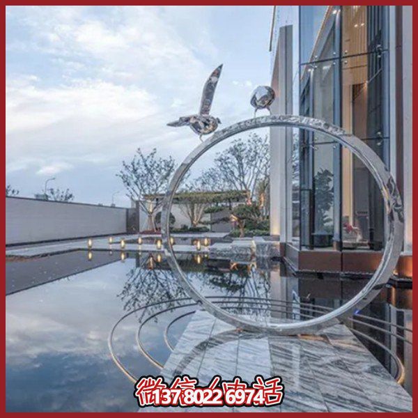 創(chuàng)意不銹鋼圓環(huán)雕塑——為酒店會(huì)所、戶(hù)外景觀增添幾何美感