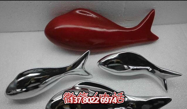 精致簡約不銹鋼魚雕塑，點綴室內(nèi)裝飾