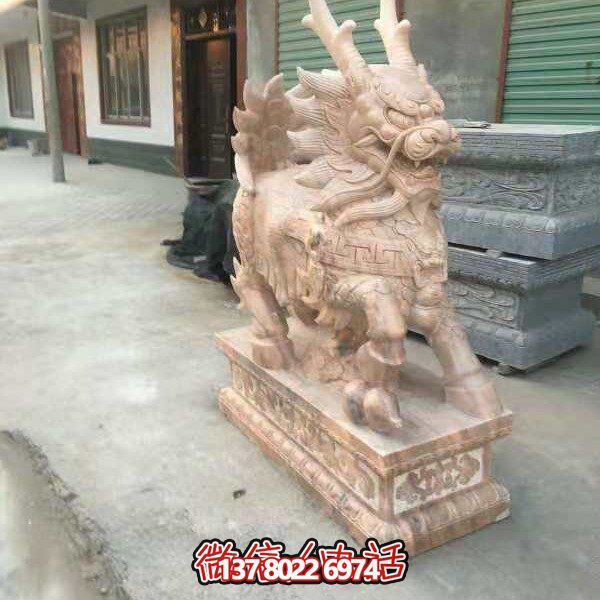 高端定制大理石石雕獅子雕塑，裝點大型庭院、別墅、門口，招財又安全