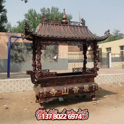 傳統(tǒng)中式香爐宗教雕塑，祈福上香
