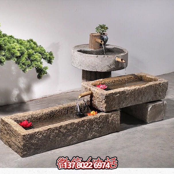 石槽組合戶外魚缸，完美景觀美化家居養(yǎng)魚空間