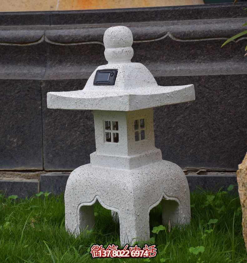 太陽能石燈，復古中式裝飾戶外景觀燈