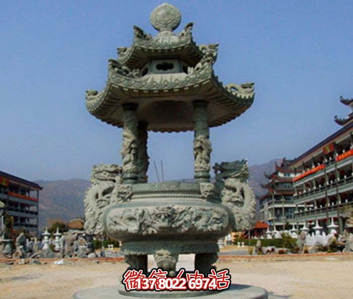 仿古寶蓋龍浮雕香爐，點(diǎn)綴景區(qū)廣場(chǎng)