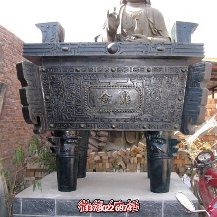 精美佛教用品銅香爐擺件，長方形裝飾家居