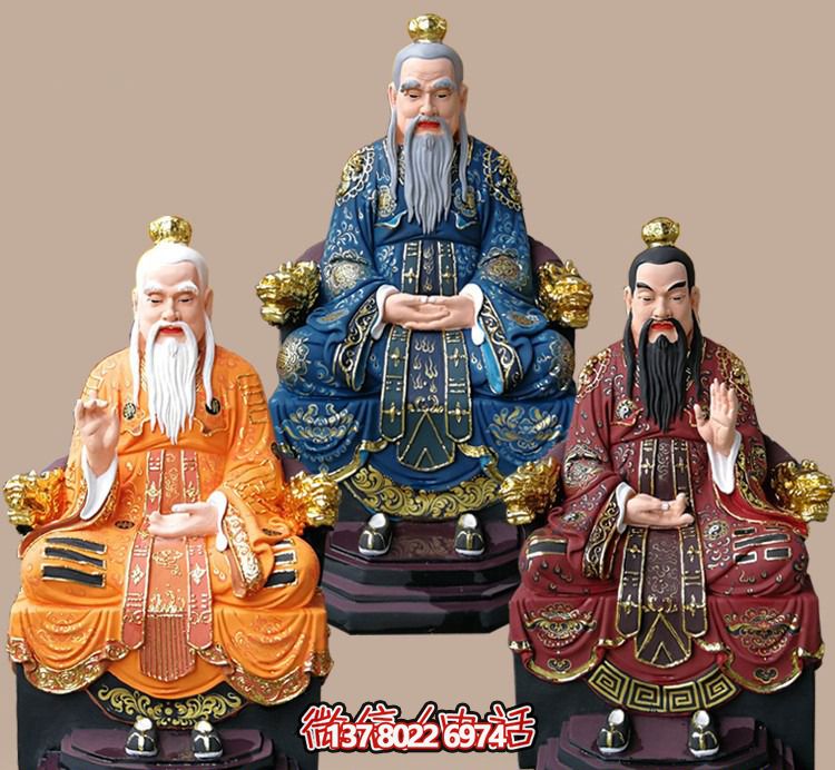 玻璃鋼老子三清尊神佛像，精美彩繪全景展示梵形神寶君