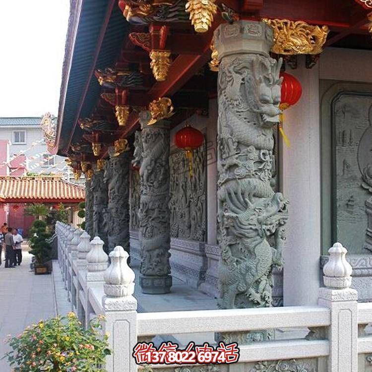 大理石雕刻的龍柱，點綴你家的廣場和寺院