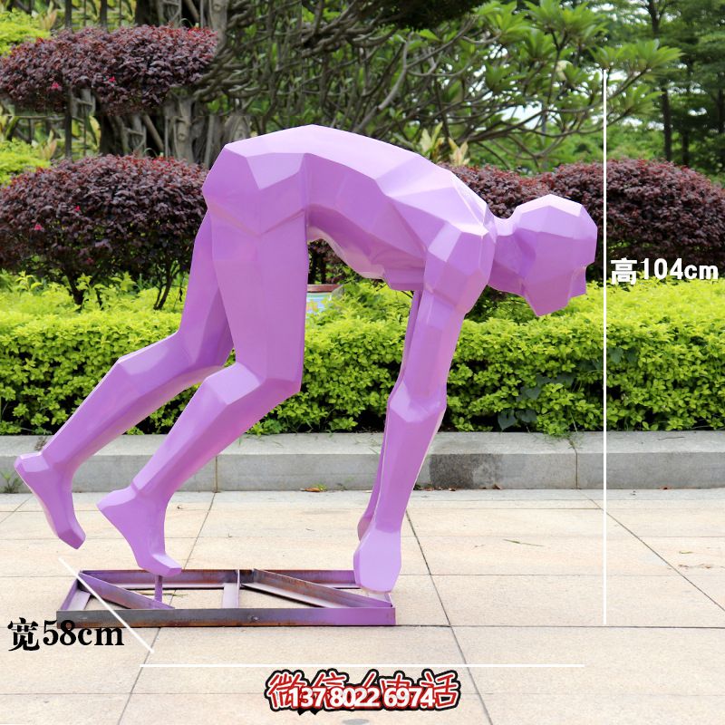 學(xué)校戶(hù)外抽象跑步運(yùn)動(dòng)人物剪影玻璃鋼雕塑
