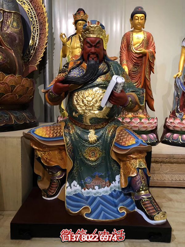 玻璃鋼彩繪大型寺廟景觀(guān)關(guān)公雕塑 玻璃鋼彩繪大型寺廟景觀(guān)關(guān)公雕塑